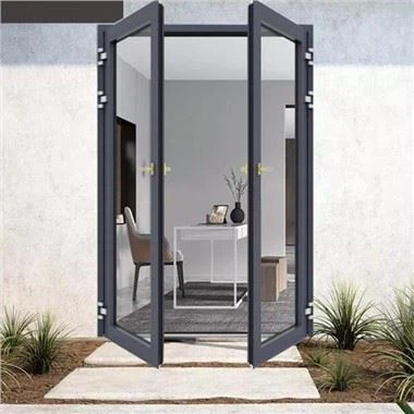 Szare drzwi aluminiowe